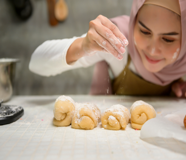 woman is baking
