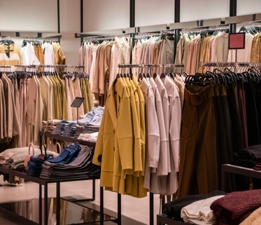 women clothes at shopping center