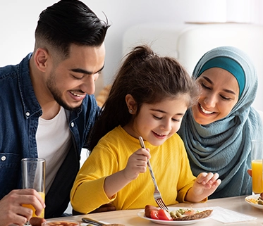 A child enjoying a healthy meal with good nutrition

