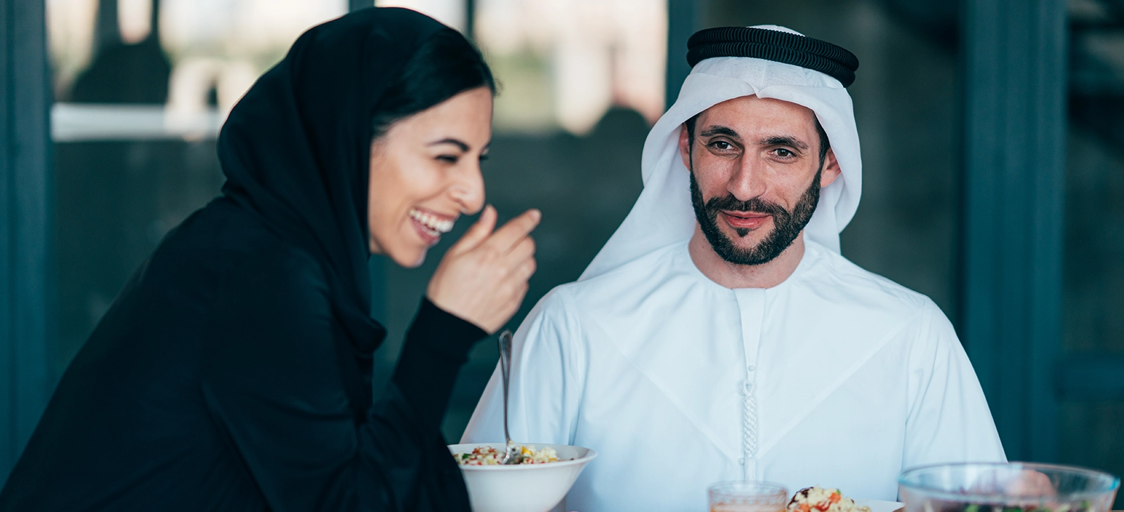 People enjoying a meal together
